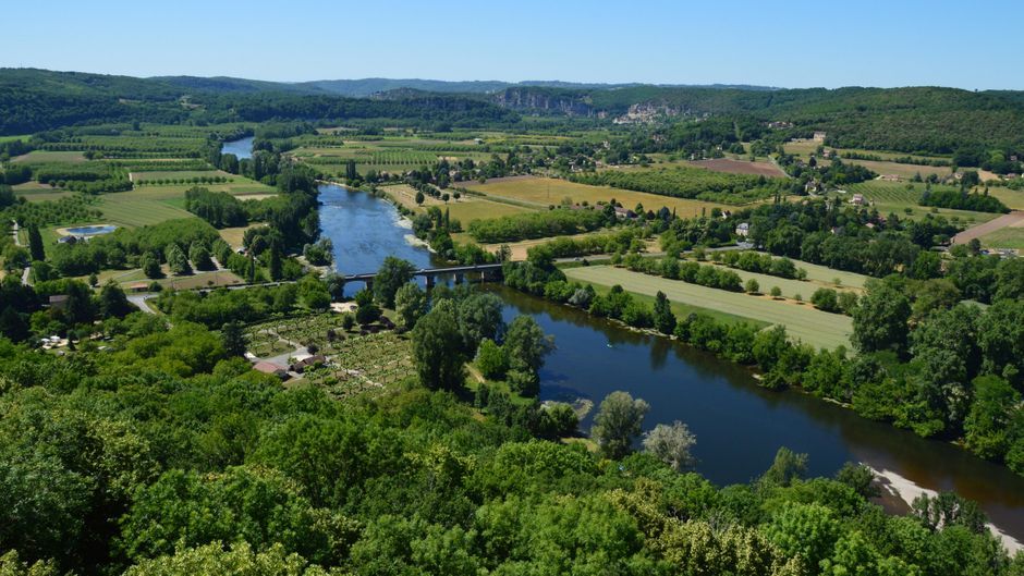 Vallée du Lot vue d'en haut, secteur desservi par le ramoneur